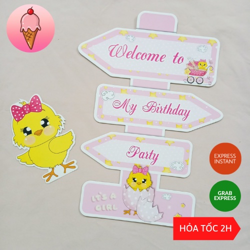 Bảng Welcome Trang Trí Sinh Nhật Bé Trai Bé Gái Nhiều Chủ Đề Siêu Đáng Yêu Dễ Thương - Kem Shop K13