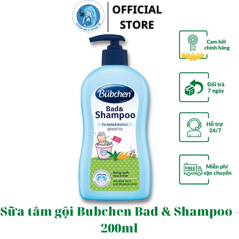 Sữa tắm gội cho bé Bubchen Bad and Shampoo | Chính hãng Bubchen, Đức | Dung tích 400ml