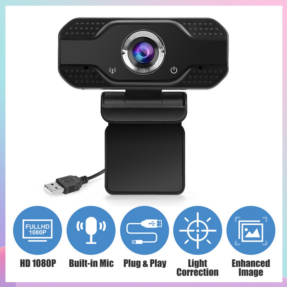 Webcam USB 2MP 1080P HD kèm micro hỗ trợ phát sóng trực tuyến | BigBuy360 - bigbuy360.vn