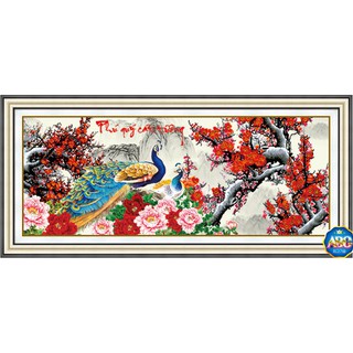 Tranh đính Đá Bạch Hạc, Khổng Tước DF204