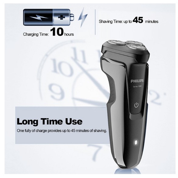 Máy cạo râu 3 lưỡi khô, ướt cao cấp Philips S1010