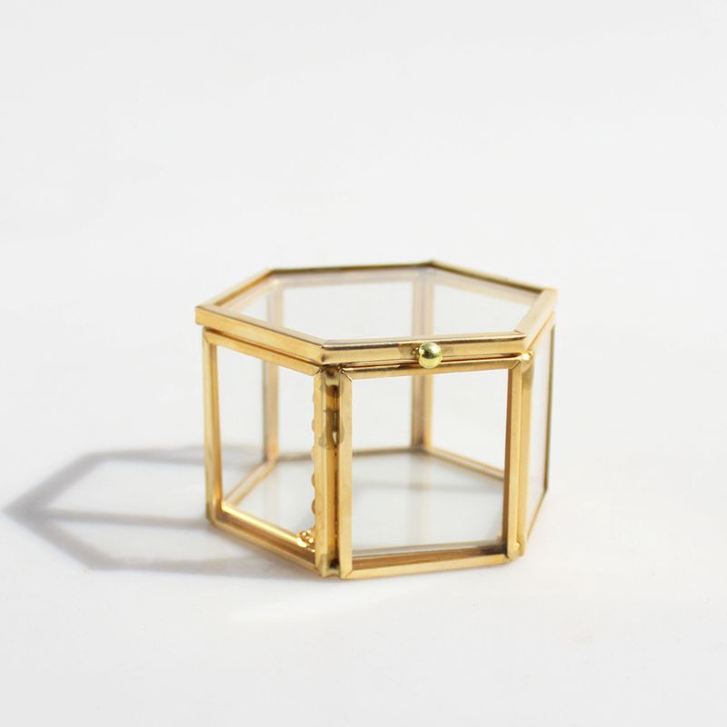 ❀  Clear Glass Jewelry Box Jewelry Organize Holder Tabletop Container Home Jewelry Storage