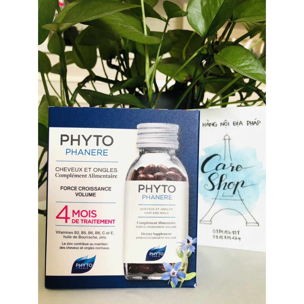 [LIL Mall) Viên uống hỗ trợ mọc tóc PHYTO Phanere, dưỡng móng - Hộp 120v Phytophanere - An toàn cho mẹ sau sinh