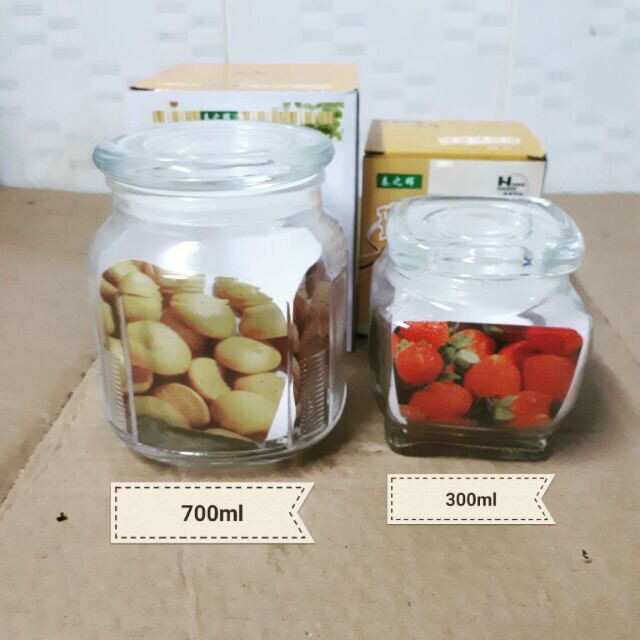 Hũ Đựng Gia Vi Thủy Tinh, Lọ Thuỷ Tinh Ngâm Mật Ong, Hộp Chứa Đồ Tiện Dụng 300ml - 2000ml