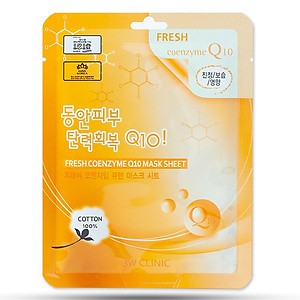 Mặt nạ bổ sung Coenzyme Q10 3W CLINIC FRESH COENZYME Q10 MASK SHEET 10 miếng / hộp