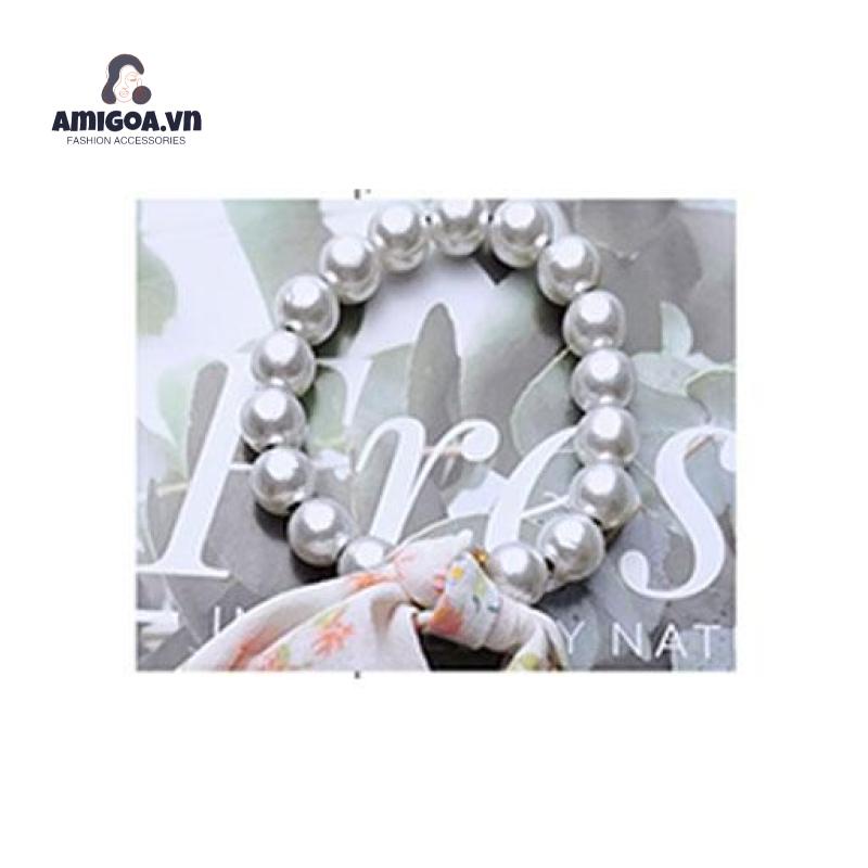 Dây Cột Tóc Thắt Nơ Họa Tiết Hoa Xinh Xắn