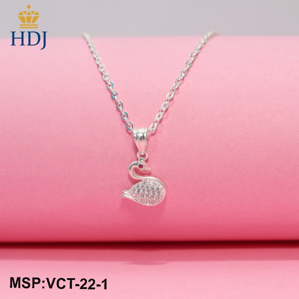 Dây chuyền, vòng cổ bạc nữ hình thiên nga đính đá sang trọng trang sức cao cấp HDJ mã VCT-22-1
