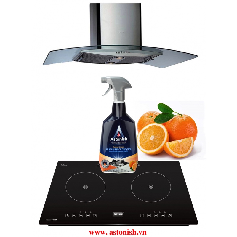 Vệ sinh bếp Gas/Từ/Hồng ngoại /Tủ bếp/Máy hút khói/Hút mùi cao cấp Astonish hương cam C6790