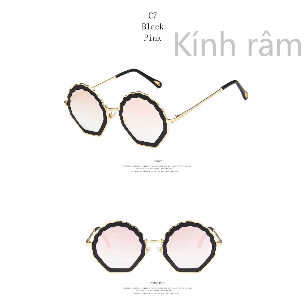 Kính mát gọng hình đa giác phong cách cổ điển thời trang cho nữ