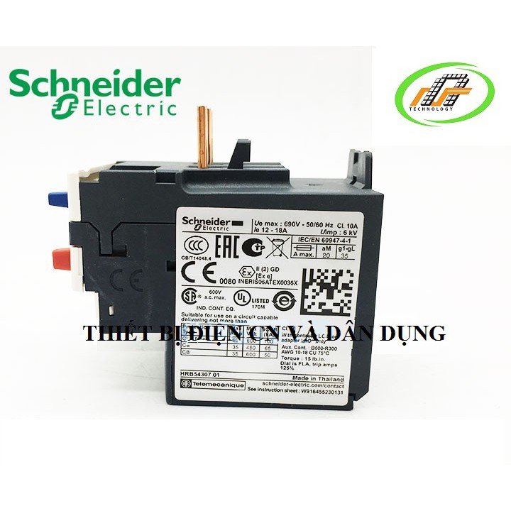 Rơ le nhiêt  LRD21 12~18A Schneider - Thiết bị điện CN và dân dụng