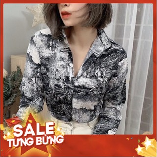 Áo sơ mi lụa vân đá siêu hot ln11