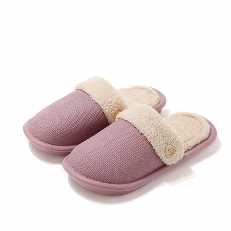 ⭐Winter New⭐ Cặp đôi ấm áp gia đình Chinelos de algodão, chinelos de casal, chinelos removíveis e laváveis ​​internos Pl