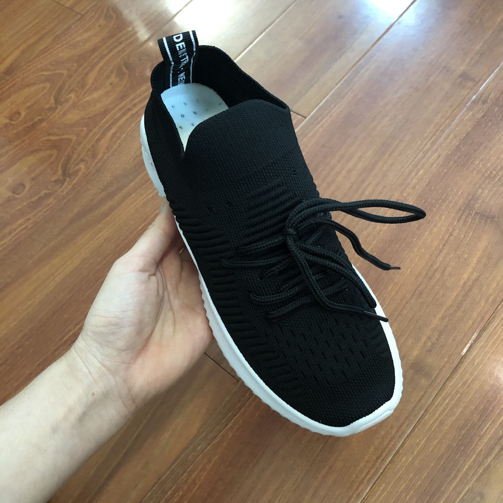 [Free ship] Giày thể thao nữ đế cao màu đen,giày sneaker nữ hàng Quảng Châu cao cấp