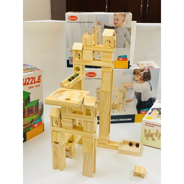 Nhà Bi Gỗ Thông Minh Xếp Hình 80 miếng