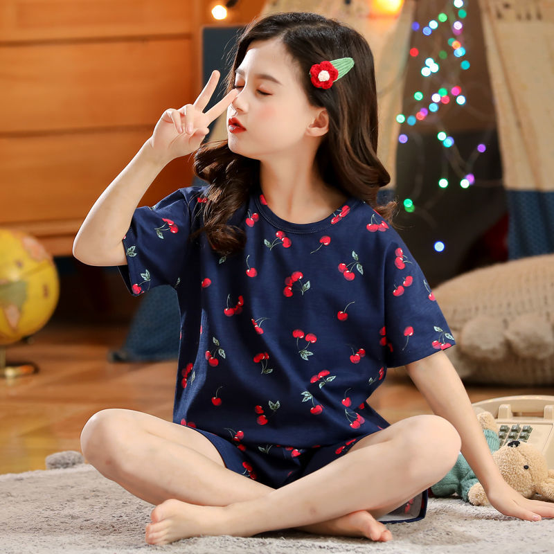 Bộ Đồ Ngủ Mặc Nhà Mỏng Tay Ngắn Thiết Kế Xinh Xắn Cho Bé