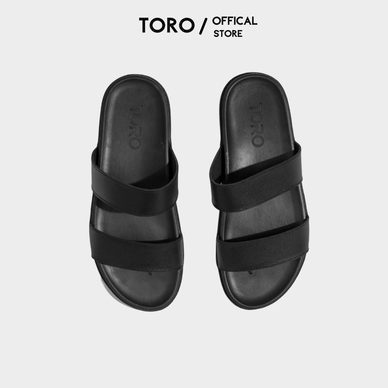 Dép nam da bò cao cấp quai ngang thời trang Hàn Quốc Toro Bảo hành 6 tháng A07