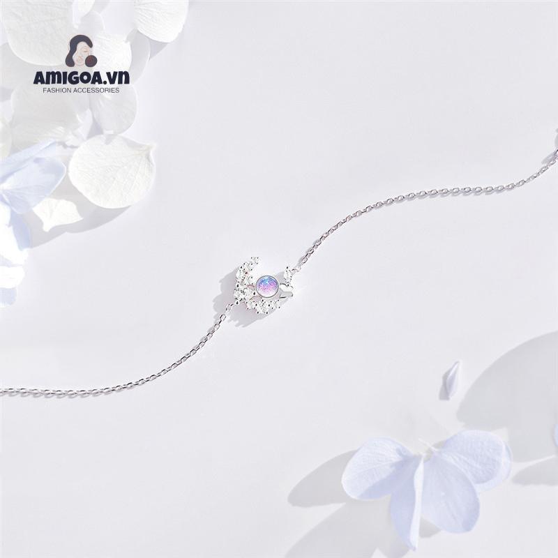 ✨✨Vòng tay mặt hình bươm bướm/ mặt trăng đính đá lấp lánh phong cách Hàn Quốc dành cho nữ