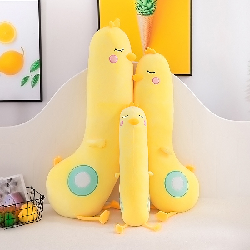 Thú Gấu Nhồi Bông Gối ôm gà vàng size 50cm chất liệu vải co giãn 4 chiều Hàn Quốc siêu kute dễ thương-Oneshop88.vn