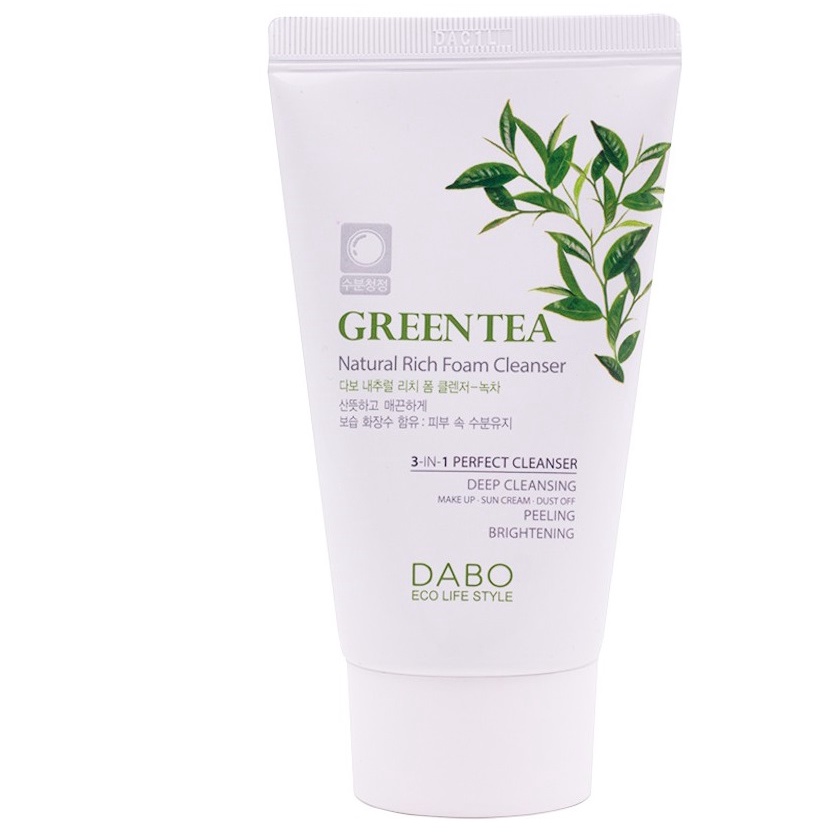 Bộ 2 Tuýp Sữa Rửa Mặt Trà Xanh Dành Cho Da Mụn, Da Nhờn DABO GREEN TEA Hàn quốc 180ml/Hộp- HÀNG CHÍNH HÃNG