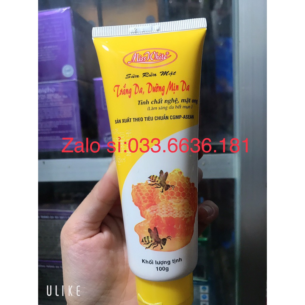 sữa rửa mặt nghệ và mật ong giúp giảm mụn , trắng da 100g