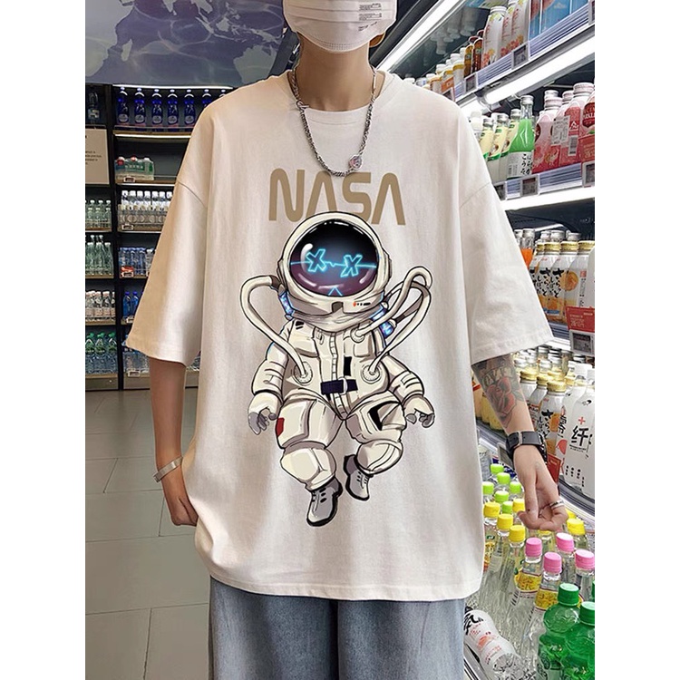 Áo thun unisex nasa form rộng vải cotton co dãn - áo phông nam nữ phong cách ulzzang EH-671