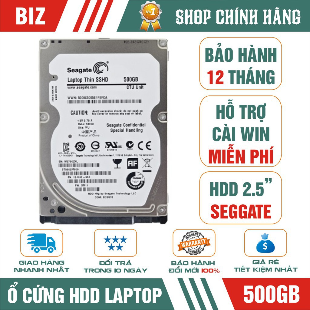 Ổ cứng laptop 2.5" HDD 500GB/1TB Western, Seagate, Hitachi,Toshiba - Bảo hành 1 năm!!!