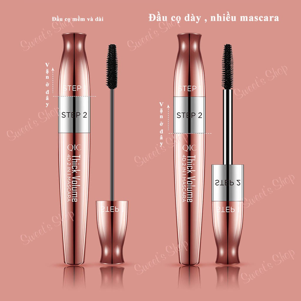 [Hàng Siêu Cấp] Mascara 💖FREESHIP💖 Mascara 4DQIC 2 trong 1 không thấm nước, lâu trôi, dày và dài mi hàng nội địa Trung | BigBuy360 - bigbuy360.vn