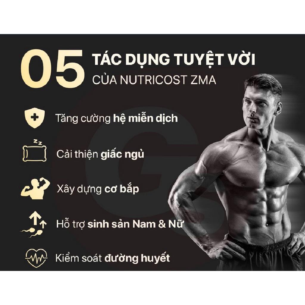 Viên uống Nutricost ZMA Anabolic Mineral Support - 490mg,  nhập khẩu Mỹ - Gymstore tăng hệ miễn dịch, cơ bắp