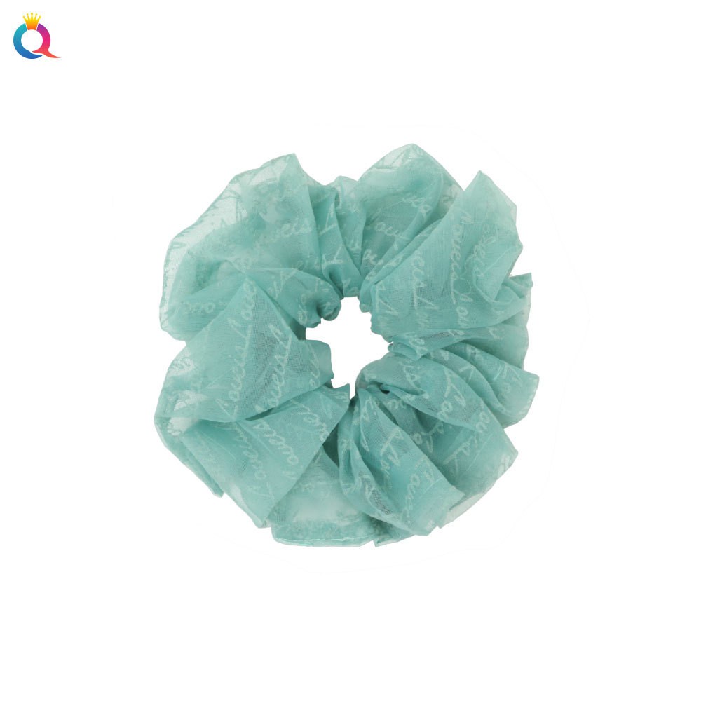 Dây cột tóc bản lớn co giãn phối lưới phong cách Châu Âu cổ điển thời trang cho nữ