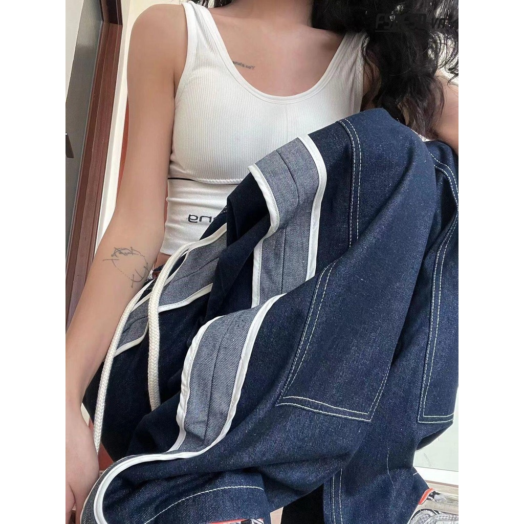 Quần Jeans Nữ Dài Ống Rộng Thời Trang vintage