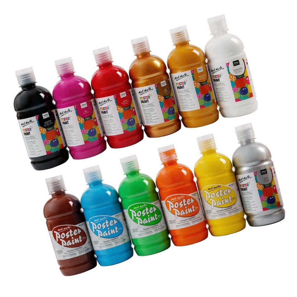 Màu poster paint Mont Marter chai lẻ 500ml - full 24 màu chính hãng Úc - MM-MPST