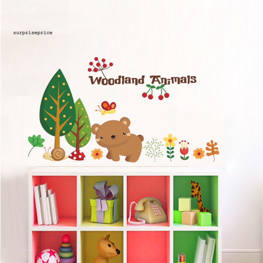 Giấy dán tường họa tiết động vật xinh xắn trang trí DIY