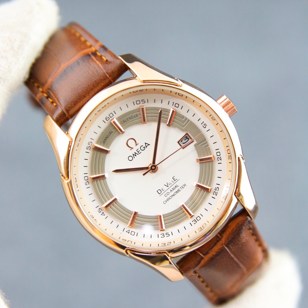 (Bảo Hành 12 Tháng) Đồng hồ Nam Ome-ga Cao Cấp Chính Hãng, Đồng Hồ Nam Dây Da máy pin-Size 40mm-Tặng Pin Dự Phòng | BigBuy360 - bigbuy360.vn