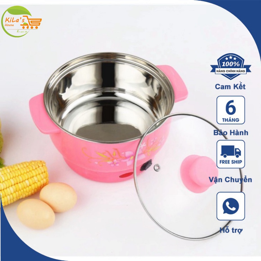 Nồi Lẩu Điện Mini 26cm, 1000W, Chất Liệu Inox 304 Cao Cấp - Nồi Lẩu Điện NIKAI Đa Nặng, Nhỏ Gọn, Tiện Lợi