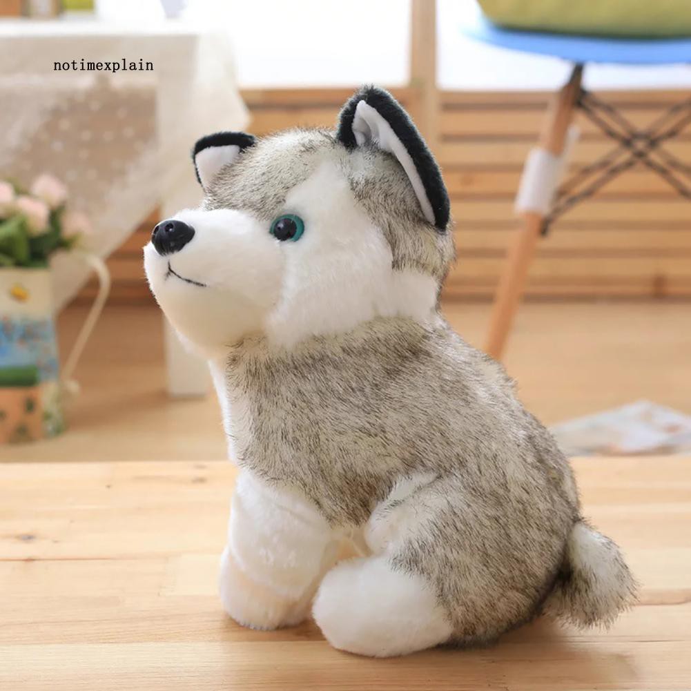 Thú bông bằng vải nhung lông hình chú chó Husky dễ thương kích thước 18/22/28cm