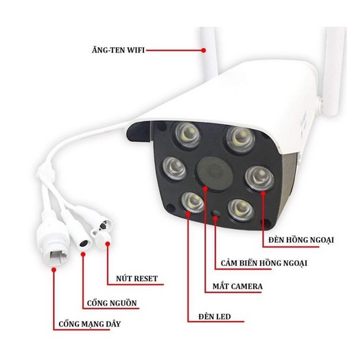 Camera YooSee ngoài trời Siêu nét 2.0mpx 1080P - 2 anten w26S