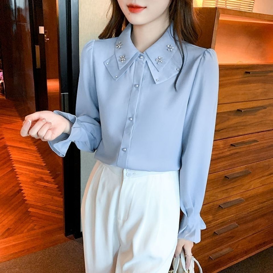 Áo Sơ Mi Chiffon Cổ Bẻ Thời Trang Mùa Thu Dành Cho Nữ