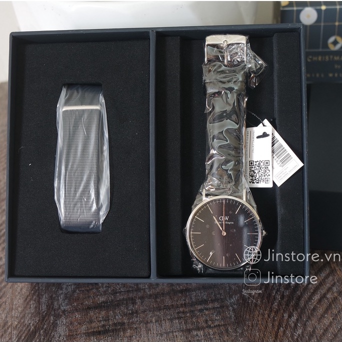 Đồng hồ nam DW Classic Sheffield 40 (Black) Silver + Cornwall Strap - DW00100133