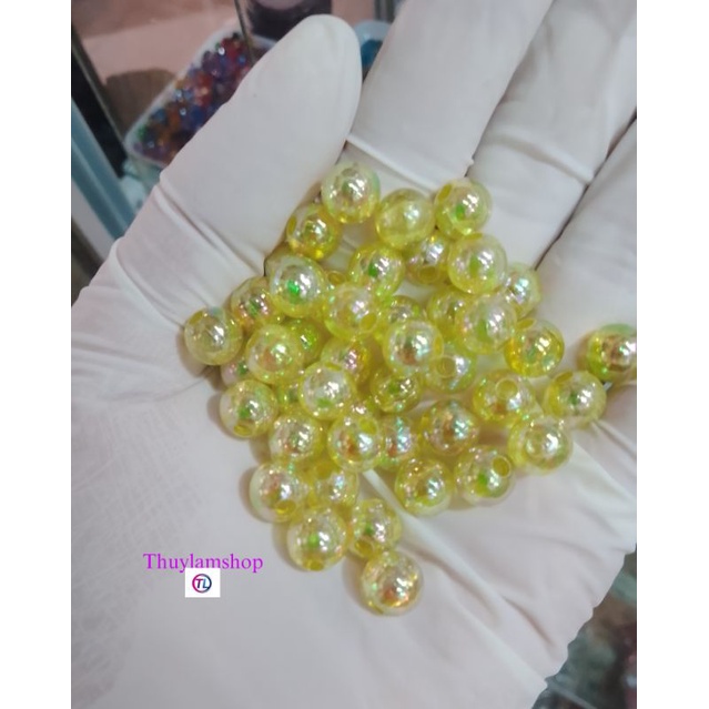 Bịch 10g hạt nhựa vàng lấp lánh ánh kim sa 10li làm trang sức thủ công làm nhụy cây hoa