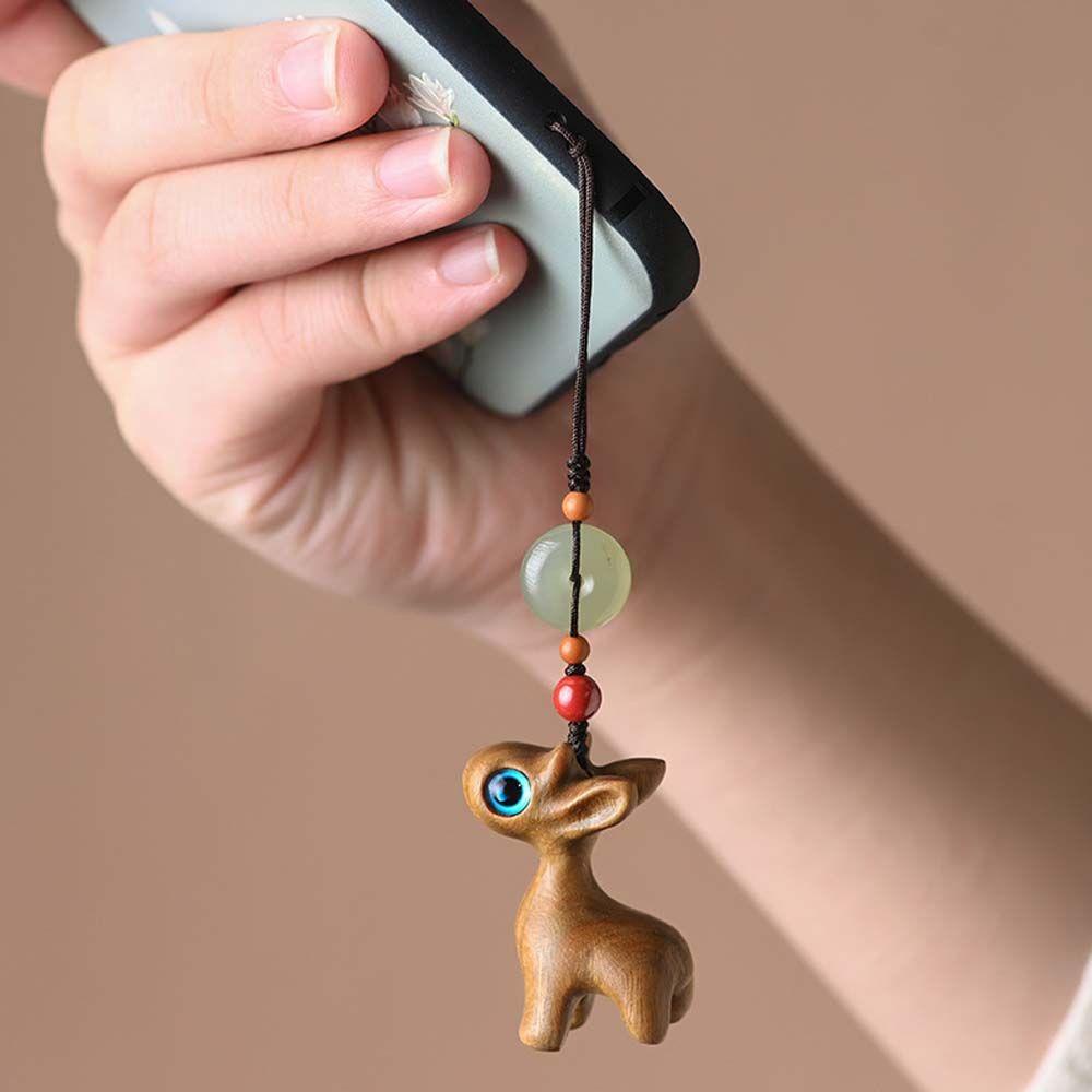 Dây Treo Điện Thoại Di Động Bằng Gỗ Đàn Hương DARON1 Có Móc Khóa Chống Thất Lạc