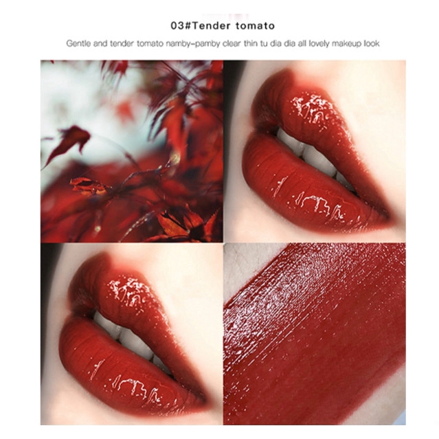 【TGS】(Son bóng)Lips Makeup Liquid Lipstick Mirror Surface Lip Gloss Tint Lasting Moisturizing Non-stick Cup Lip Glaze