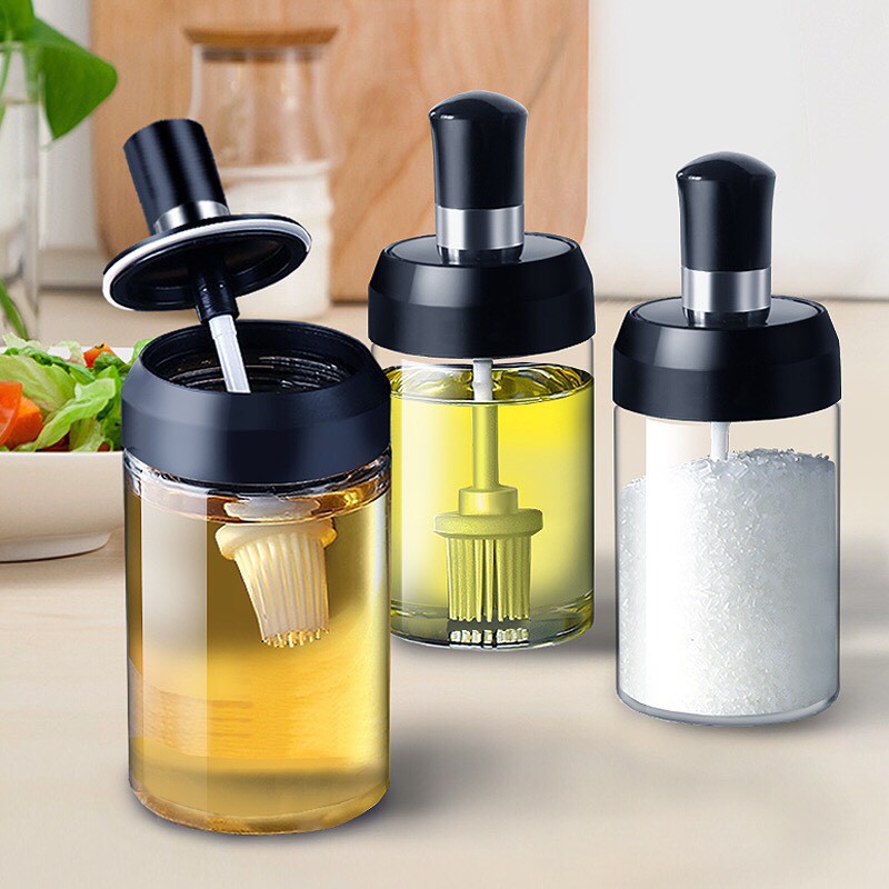 Hũ đựng gia vị đẹp có kèm thìa - Lọ thủy tinh đựng gia vị kèm muỗng dung tích 250ML tiện lợi - MiuMiu Mart