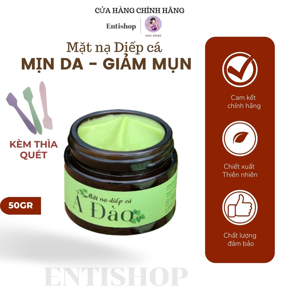 Mặt nạ diếp cá Ả Đào Mộc Nhan Natural ngăn ngừa mụn nám,tàn nhang 50gr