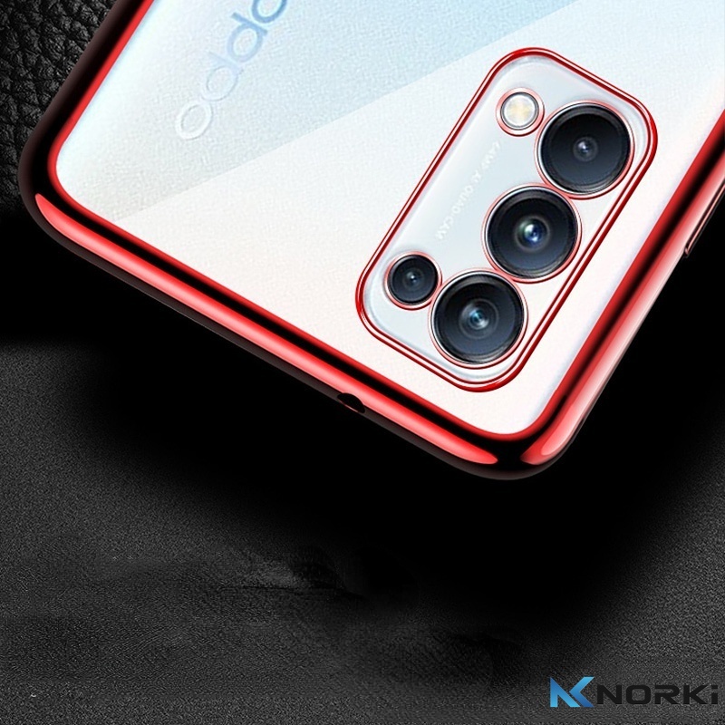 Ốp Điện Thoại TPU Mềm Siêu Mỏng Trong Suốt Mạ Viền Cho OPPO Reno 5 5Z 5Pro Reno 4F Reno 2 2F 2Z Reno 3 4G