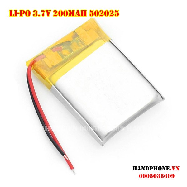 Pin Li-Po 3.7V 502025 200mAh (Lithium Polyme)