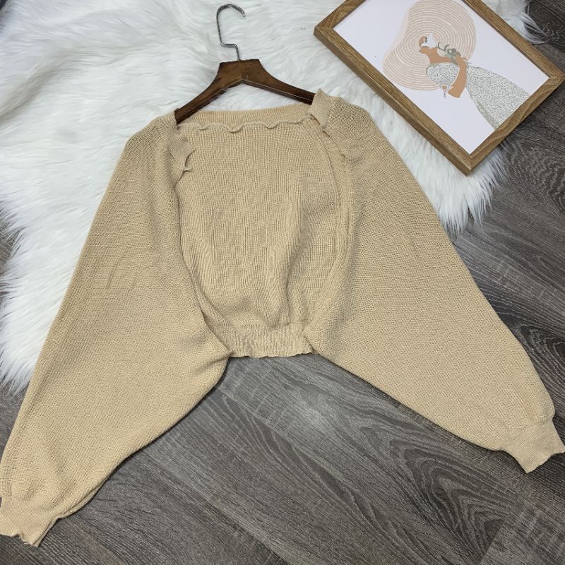Gaeul Store-Áo khoác cardigan dệt kim dài tay dáng lửng kiểu Hàn Quốc xinh xắn dễ thương dành cho nữ