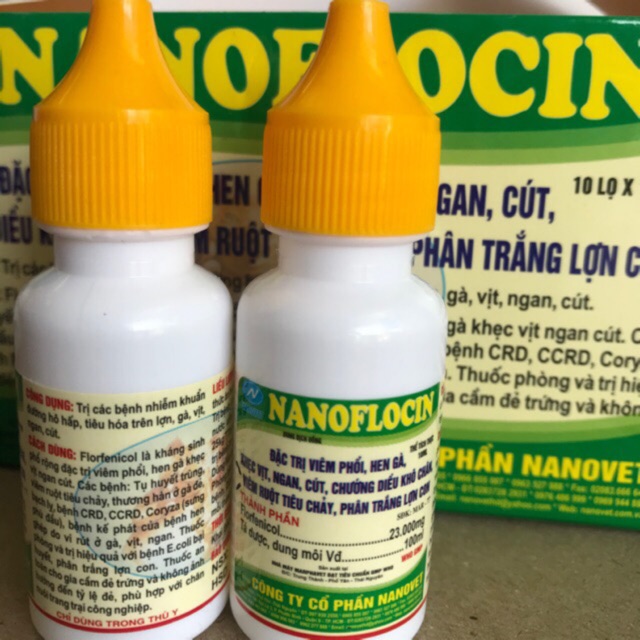 [10ml] Dạng uống- viêm khò khè, phân trắng, chướng diều, khô chân NANOFLOCIN