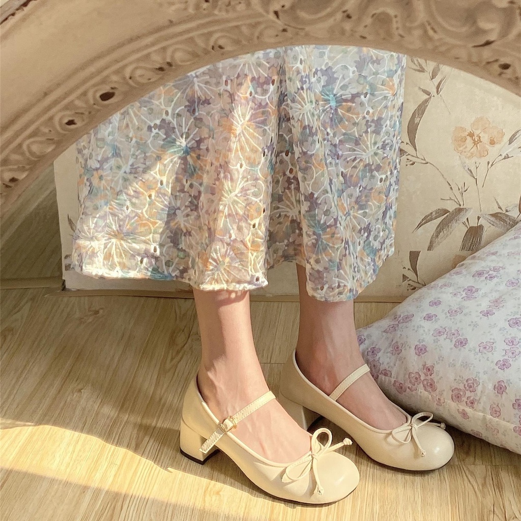 Giày Da Mũi Tròn Phong Cách lolita Nhật Bản Dễ Thương