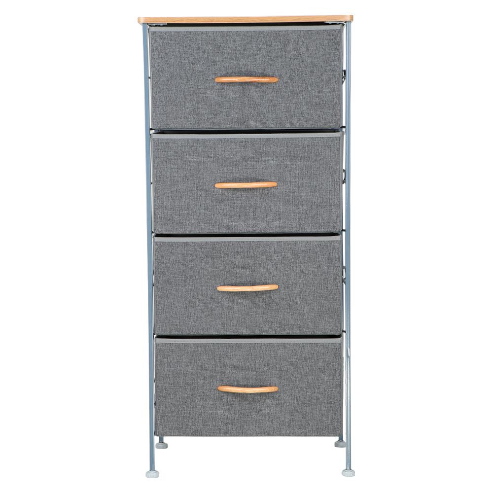 HomeBase STACKO Tủ vải 4 tầng khung thép THYME W45xH98xD30cm màu kem