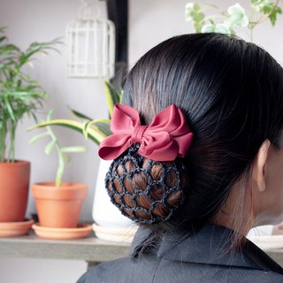 Kẹp búi tóc công sở nơ ruy băng lụa mờ RYA 92021